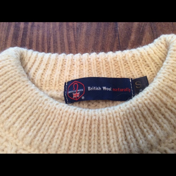 IRISH FISHERMAN KNIT WOOL PULLOVER SWEATER, NEW, S - Picture 5 of 13